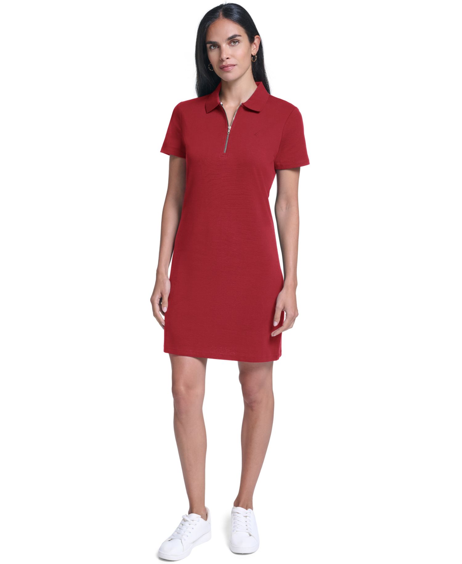 Women's Short-Sleeve Zip Polo Dress