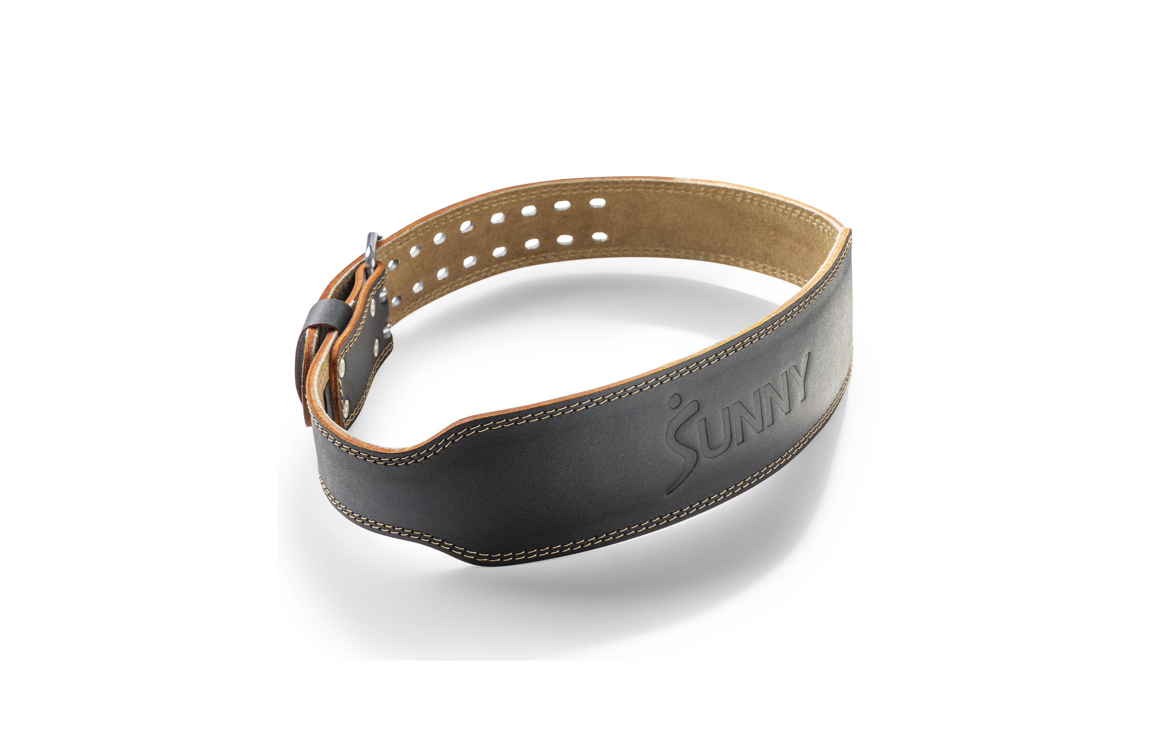 Sunny Health & Fitness Heavy-Duty 4" Leather Weightlifting Belt with Back Support And Adjustable Fit for Strength Training