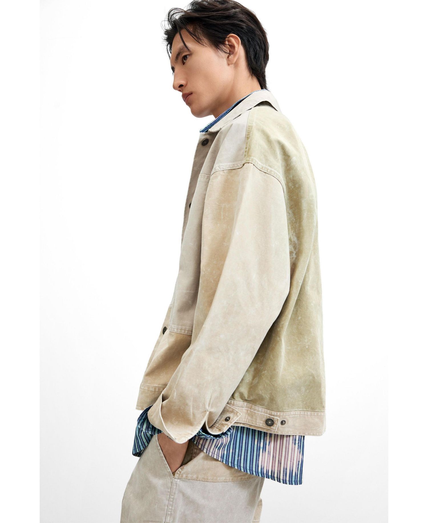 Men's Gradient patchwork jacket