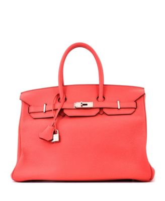 Birkin 35 Handbag Pink Togo with Palladium Hardware
