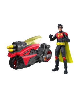 Batlink Robin 6.5" Projectile-Launch Motorcycle 3-Piece Action Figure Set, Ages 4+