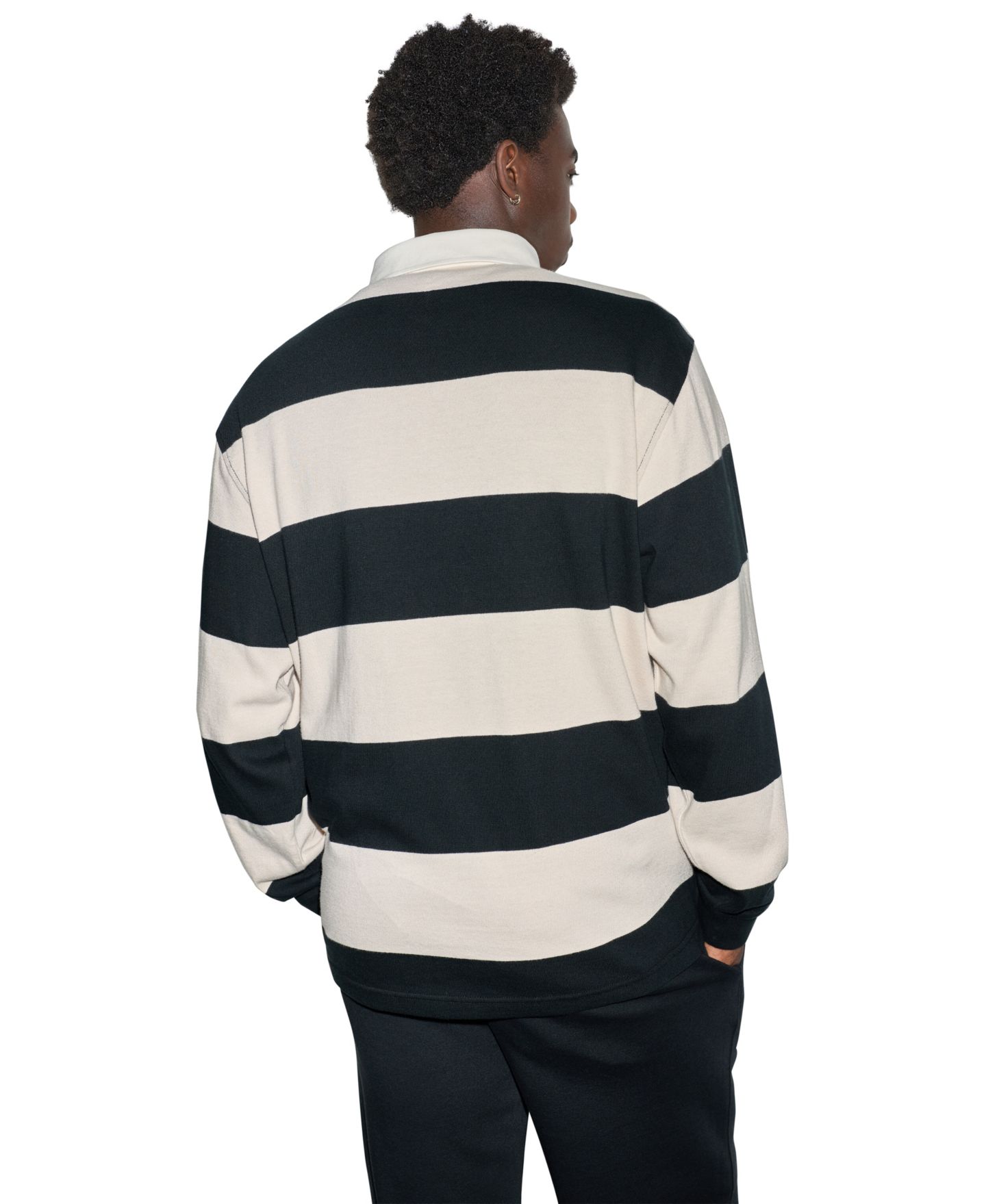 Мужское поло Converse Varsity Rugby Polo Shirt, цвет: Чёрный разноцветный — фото 5