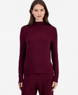 Women's Mock Neck Long-Sleeve Knit Top
