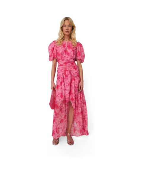 Женское платье CRAS Elaine Floral High-Low Maxi, цвет: Розовый