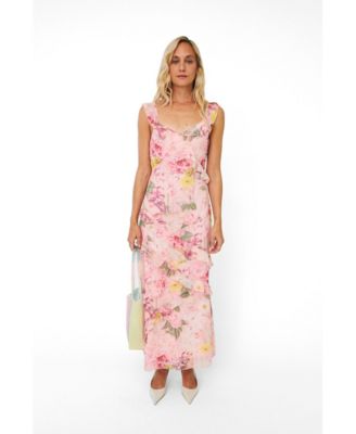 Women's Levine Floral-Print Ruffle Maxi Dress
