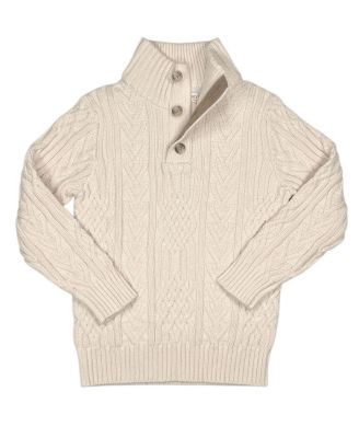 Boy's 5- 7 Organic Mock Neck Cable Sweater