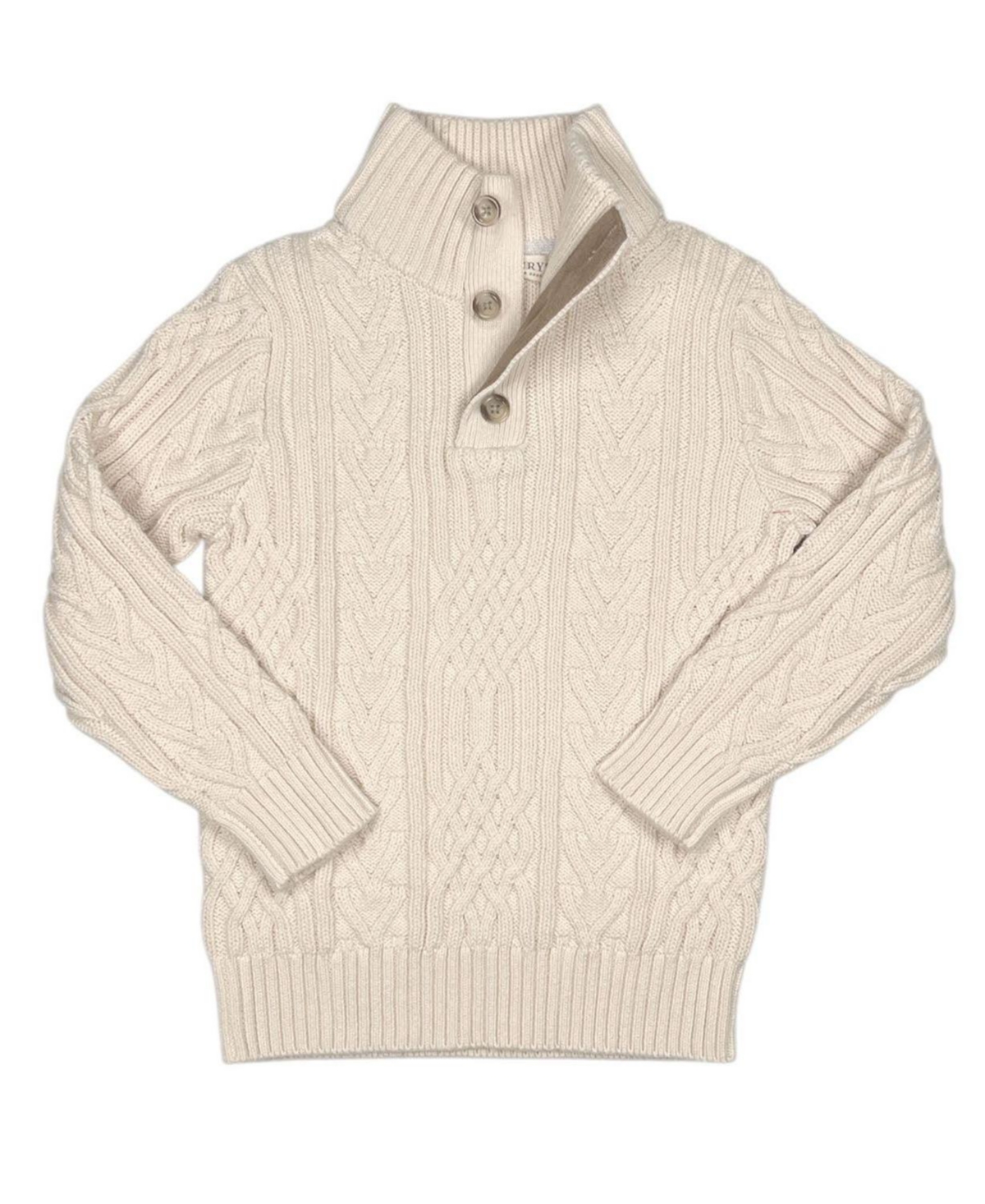 Hope & Henry Boy's 5- 7 Organic Mock Neck Cable Sweater