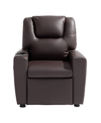 Kids Recliner Chair with Cup Holder and Adjustable Footrest