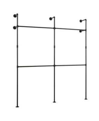 9-Inch Double Tier Pipe Clothing Rack for Wall Mounting