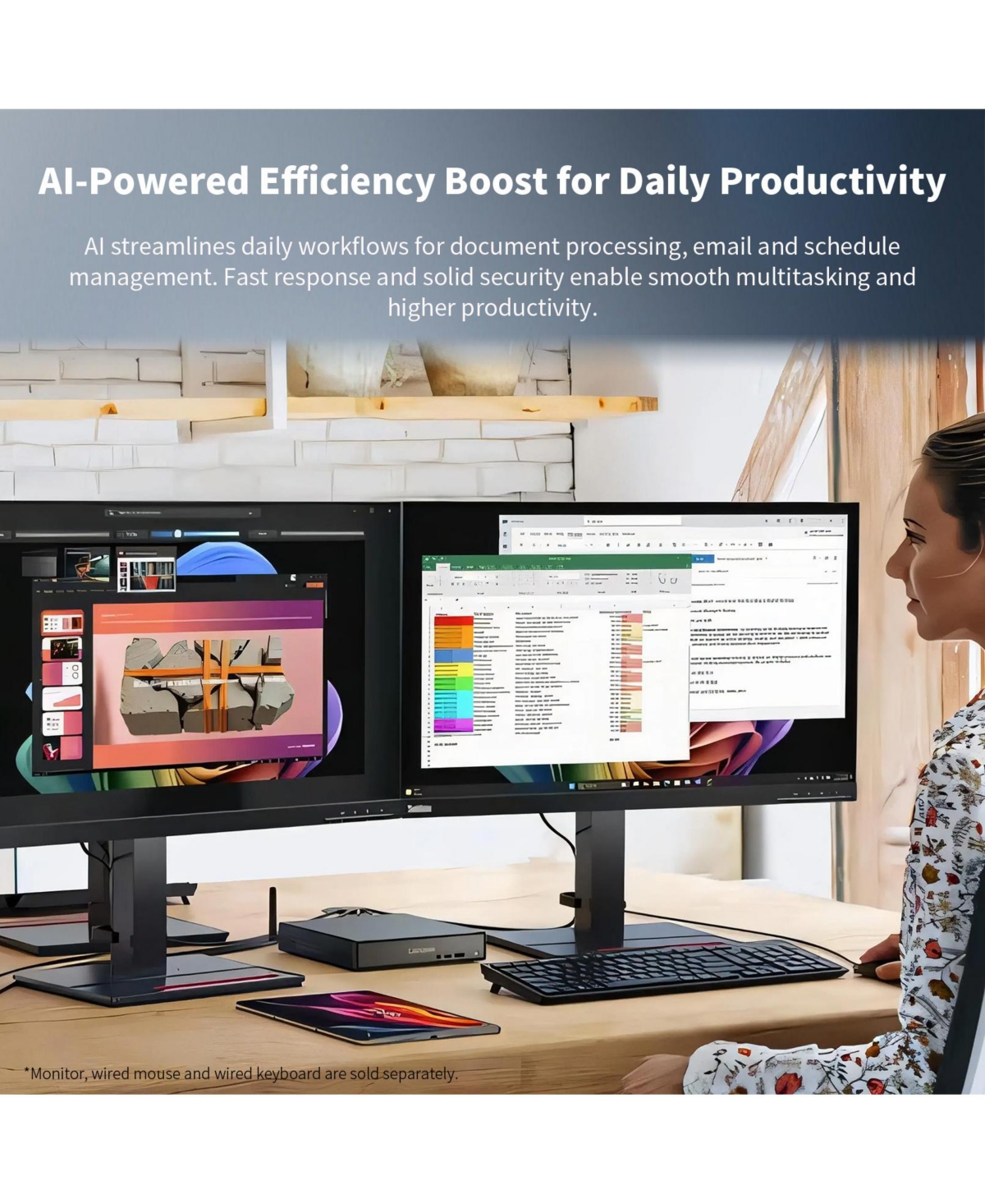 Lenovo ThinkCentre neo 55q Gen 6 Business Desktop, Amd Ryzen 5 220, 32GB DDR5, 2TB Ssd, Windows 11 Pro, Wired Keyboard and Mouse