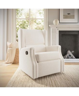 Dani Manual Glider Rocker Recliner Chair with 360 Degree Swivel, Wingback Recliner Perfect for Living Room, Bedroom, or Nursery