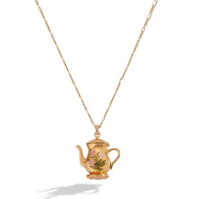 Tea Party Kettle Locket Pendant Necklace