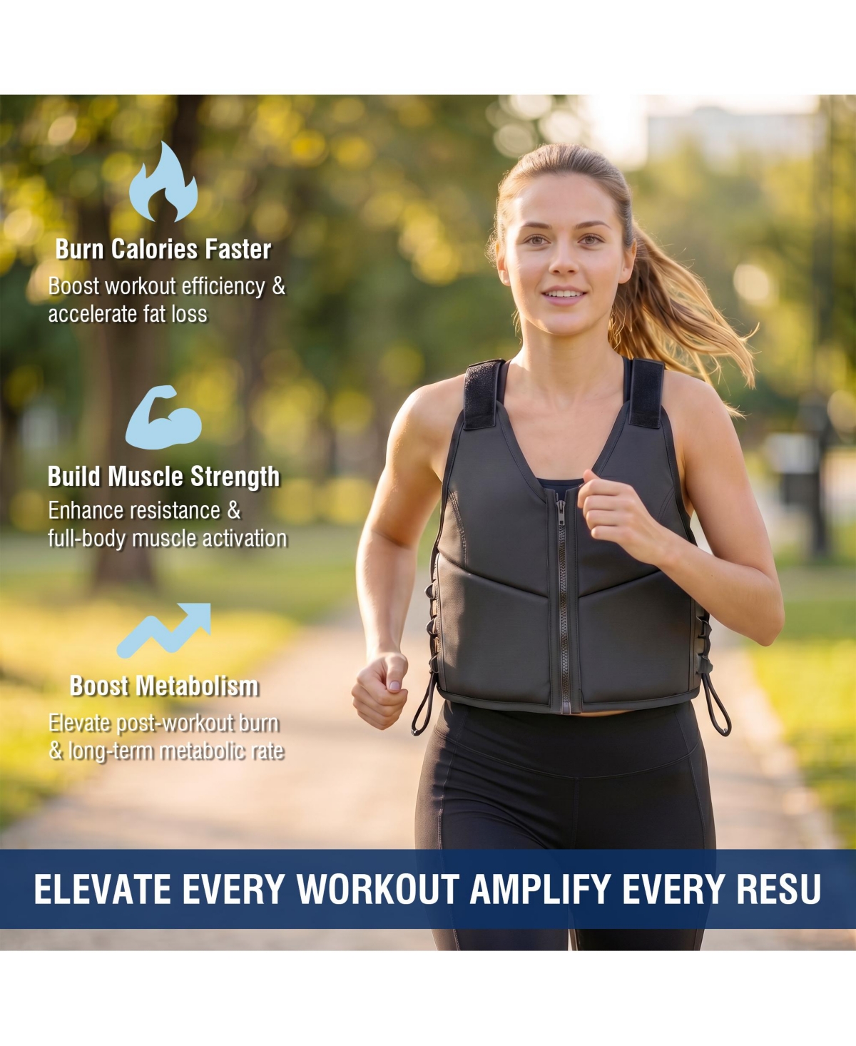 Zeny 10LBS Adjustable Weighted Vest for Women, Breathable Workout Vest with Zipper