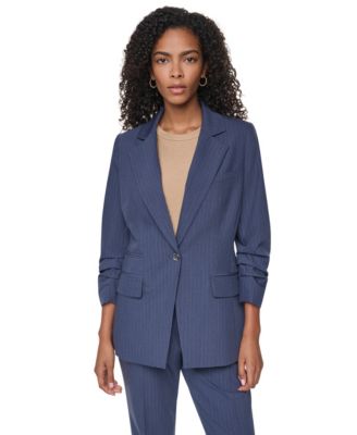 Women's Pinstripe 3/4-Sleeve Blazer