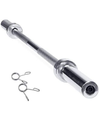 4 Ft Olympic Barbell with Rotating Sleeves and Knurled Grip 300 lb Capacity
