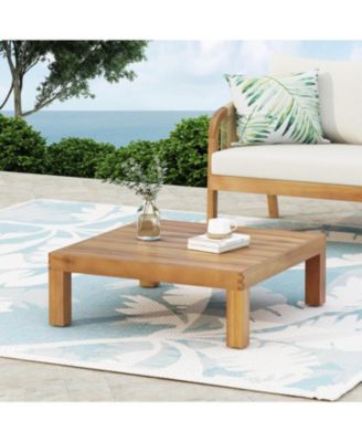 Square Teak Coffee Table, Rustic Style