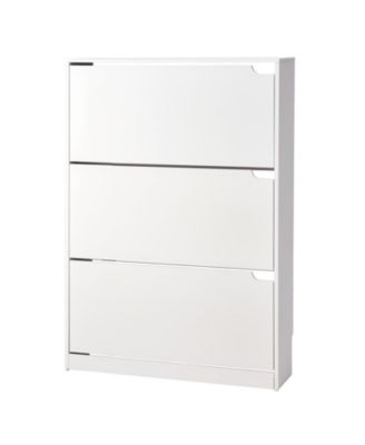 3 Flip Drawer Shoe Cabinet with Storage Shelf, Freestanding Shoe Organizer for Entryway Hallway