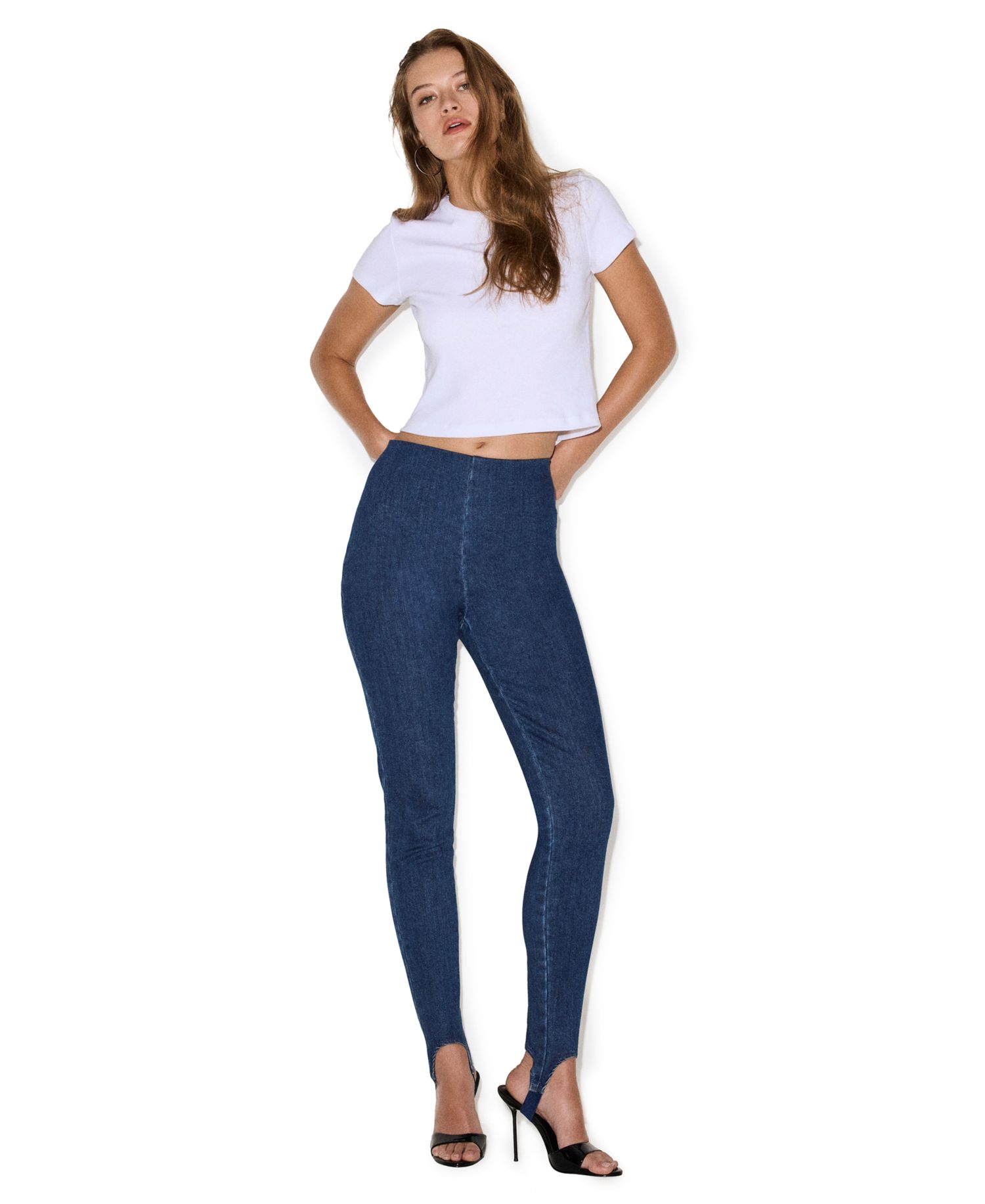 Women's Rockaway High-Waist Skinny Stirrup Denim Leggings