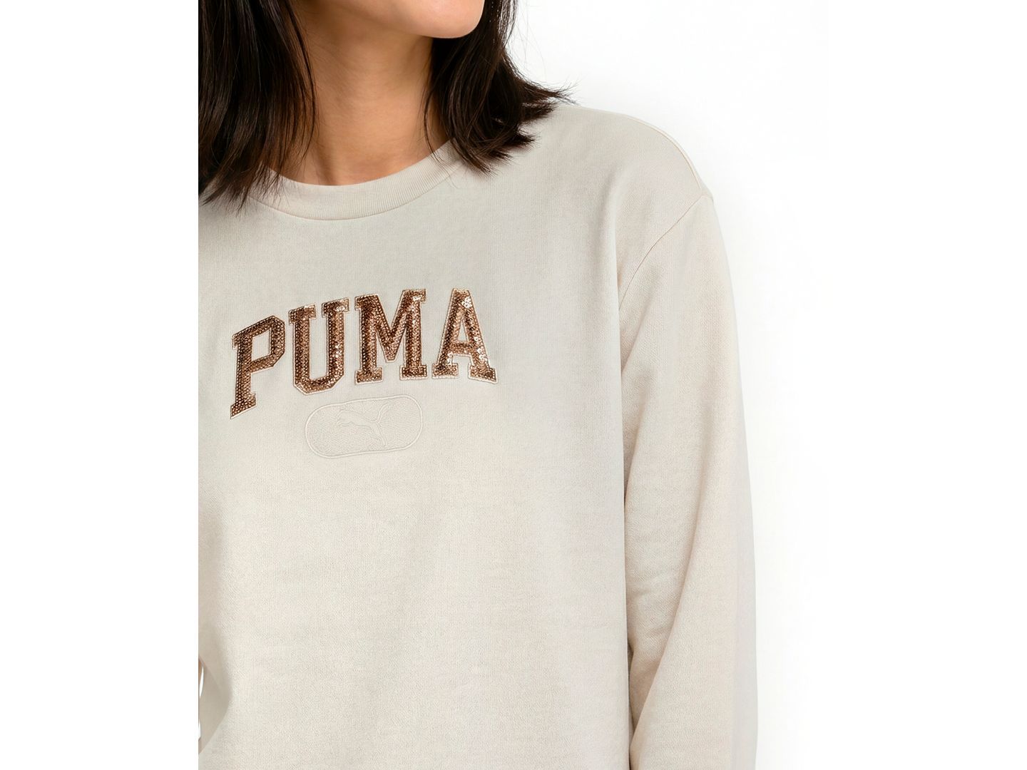 Женский свитшот Puma Ess Elevated с блёстками, цвет: Снежный — фото 3