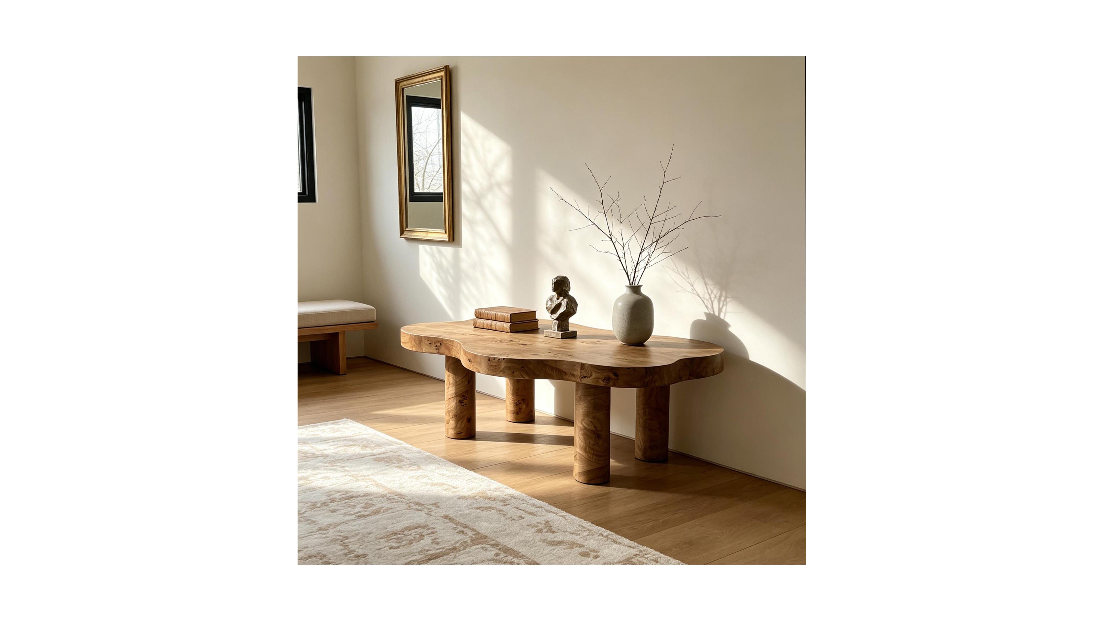 Flynama 40" Burl Wood Cloud Coffee Table
