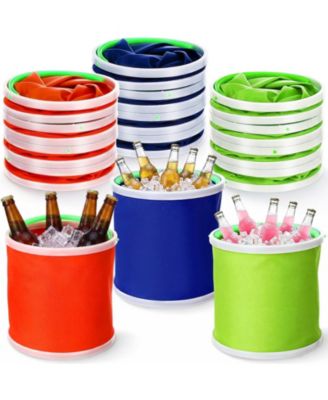 12 Pack 5 Liter Collapsible Plastic Ice Buckets with Handles Portable for Party Camping Wedding Cocktail Bar