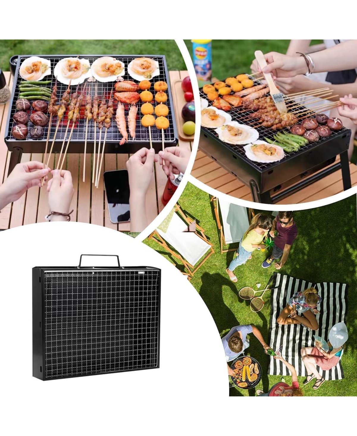 Piscifun Foldable Portable Grill Stainless Steel Tabletop Outdoor Camping Picnic Barbecue