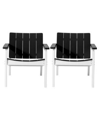 Outdoor HDPE Modern Patio Club Armchairs (Set of 2)