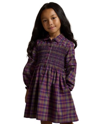 Girls' 2T-6X Floral Cotton Poplin Shirt Dress