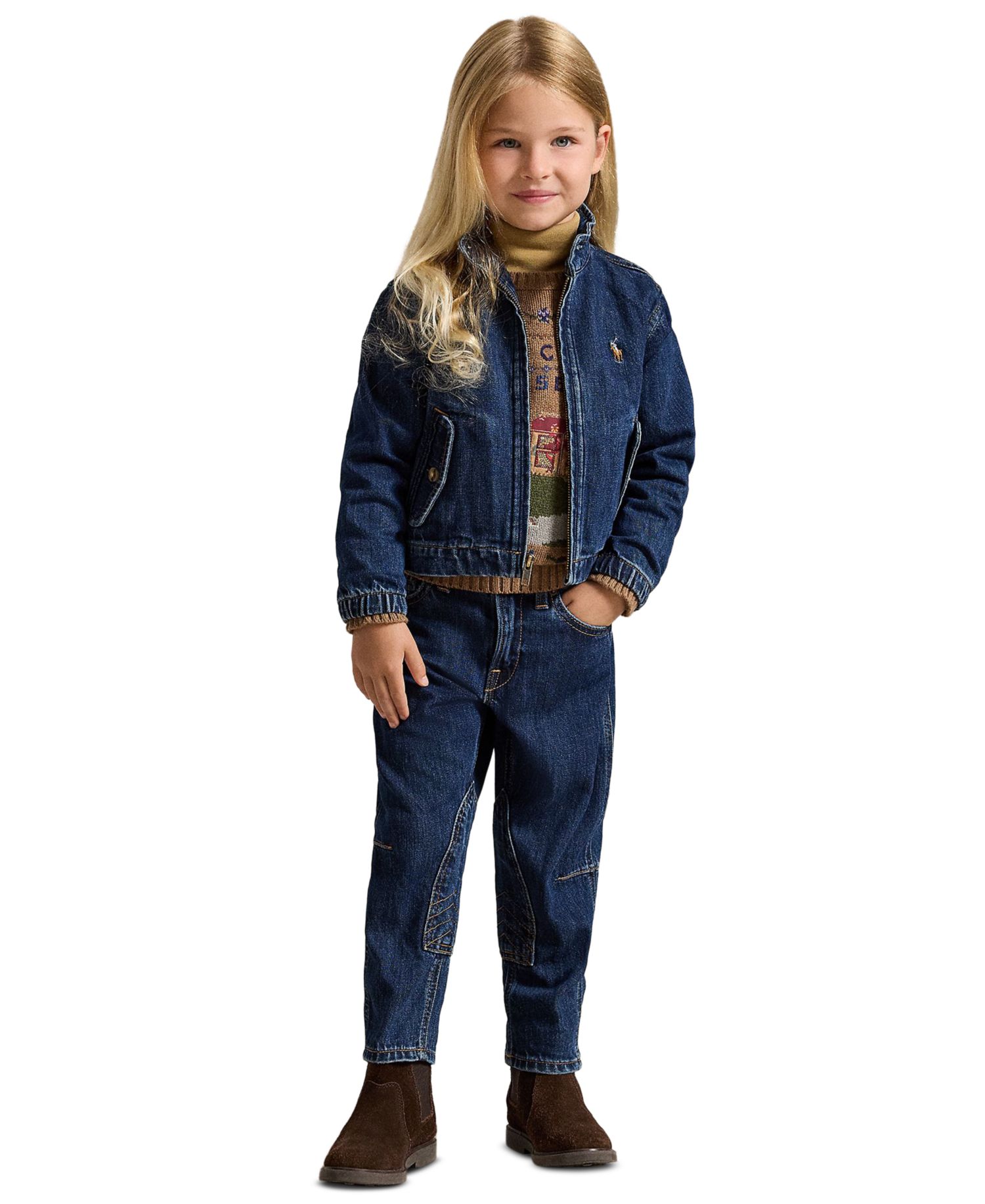 Girls' 2T-6X Curved Tapered Cotton Denim Jeans
