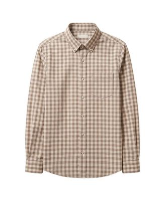 Little and Big Boys' 5 -7 Organic Long Sleeve Stretch Poplin Shirt