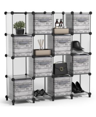 16-Cube Storage Organizer Cubby Shelf for Closet, Toys, Books, and More Space-Saving Bookshelf for Bedroom, Living Room, or Office