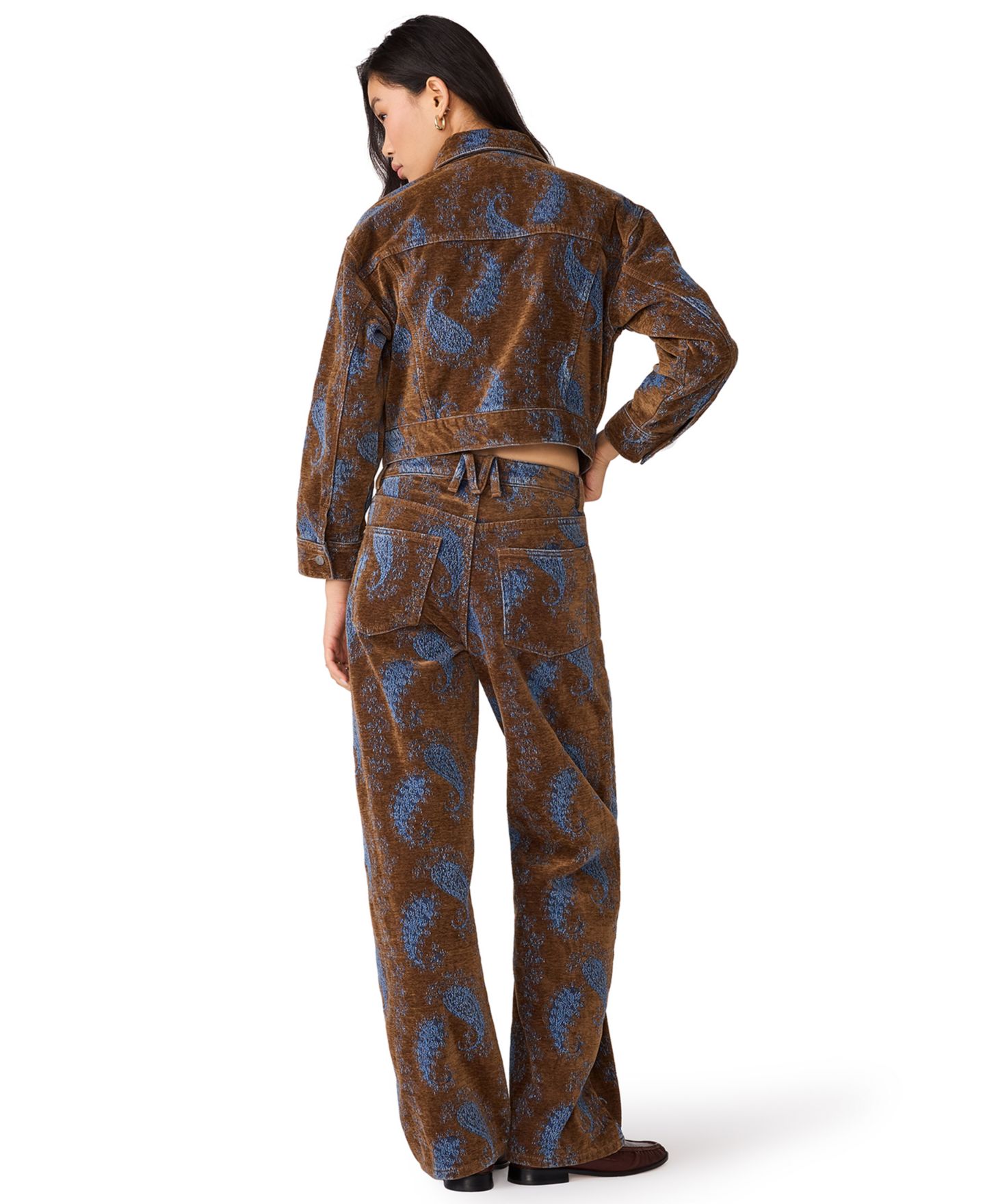 Женская куртка Steve Madden Dove Cropped Corduroy Paisley, цвет: Flocked Jacquard Paisley — фото 5