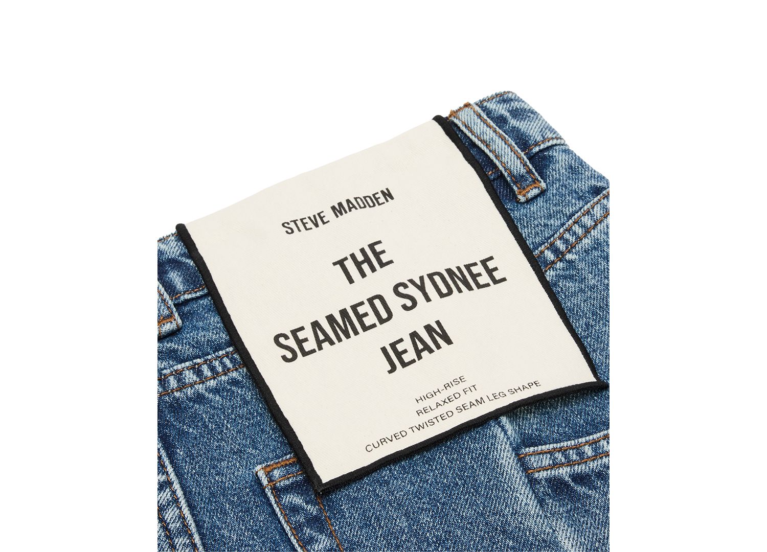 Women's Seamed Sydnee High-Rise Relaxed-Fit Twisted-Seam Detail Jeans