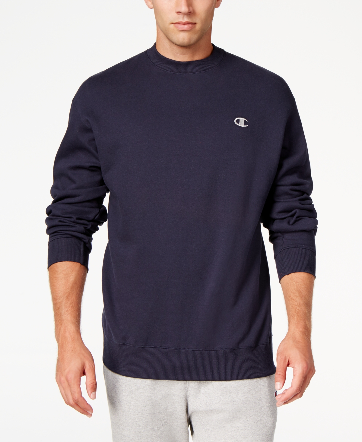 Shop Champion Men's Big & Tall Powerblend Solid Fleece Sweatshirt In Navy