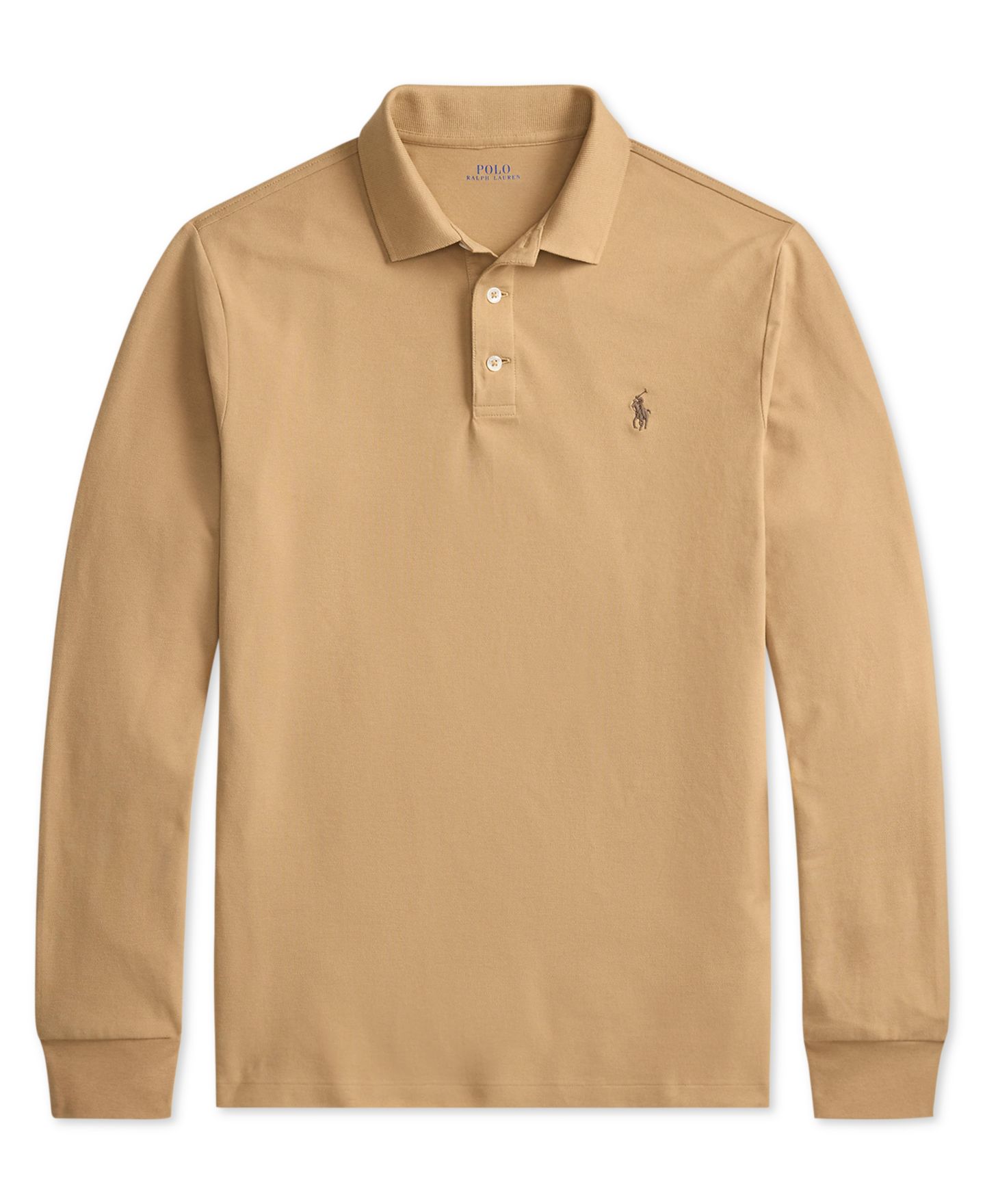 Мужское поло Polo Ralph Lauren Stretch Mesh Classic-Fit Polo, цвет: Верблюжий — фото 5