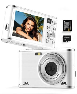 4K Digital Camera 48MP Autofocus 16X Zoom Anti-Shake for Photography Vlogging with 32GB Card