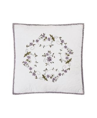 Gwen Floral Embroidered Square Decorative Pillow, 16" x 16"