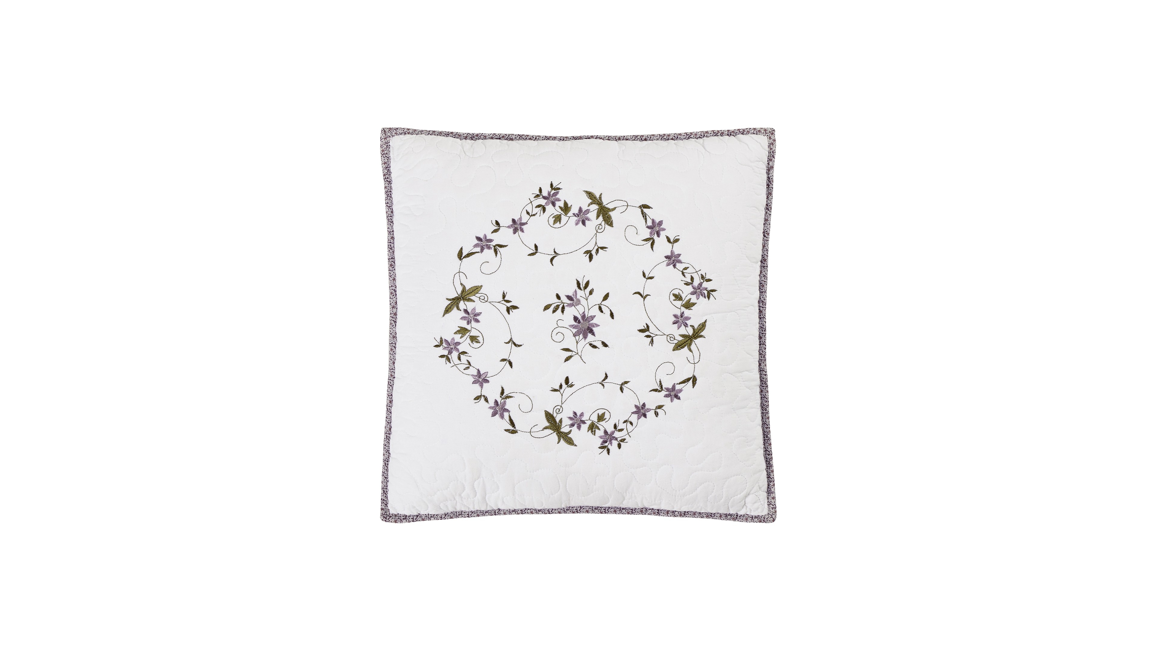 Modern Heirloom Gwen Floral Embroidered Square Decorative Pillow, 16" x 16"