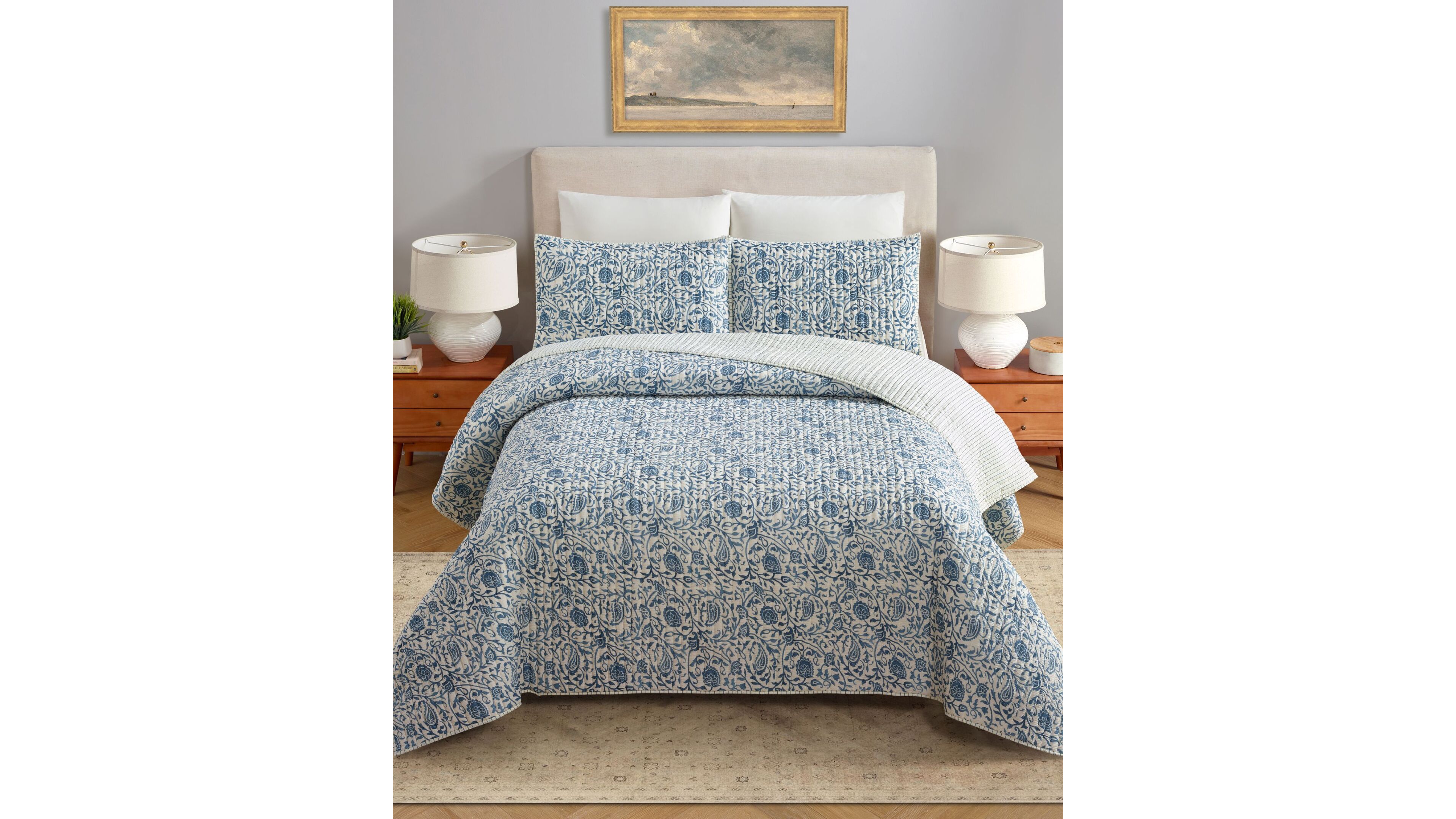 Modern Heirloom Eden Paisley Gauze 3-Piece Quilt Set, Full/Queen