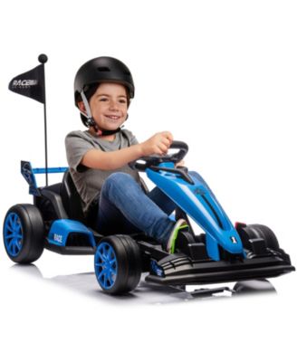 High-Speed 24V Drift Go Kart, Adjustable Seat, Dual Motors, Up to 8.5MPH, EVA Silent Wheels, Max 135lbs