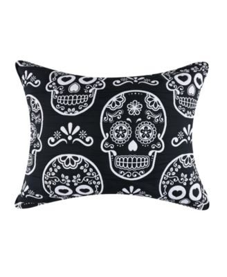 Sugar Skull Jacquard-Woven Lightweight Pillow Sham, Standard