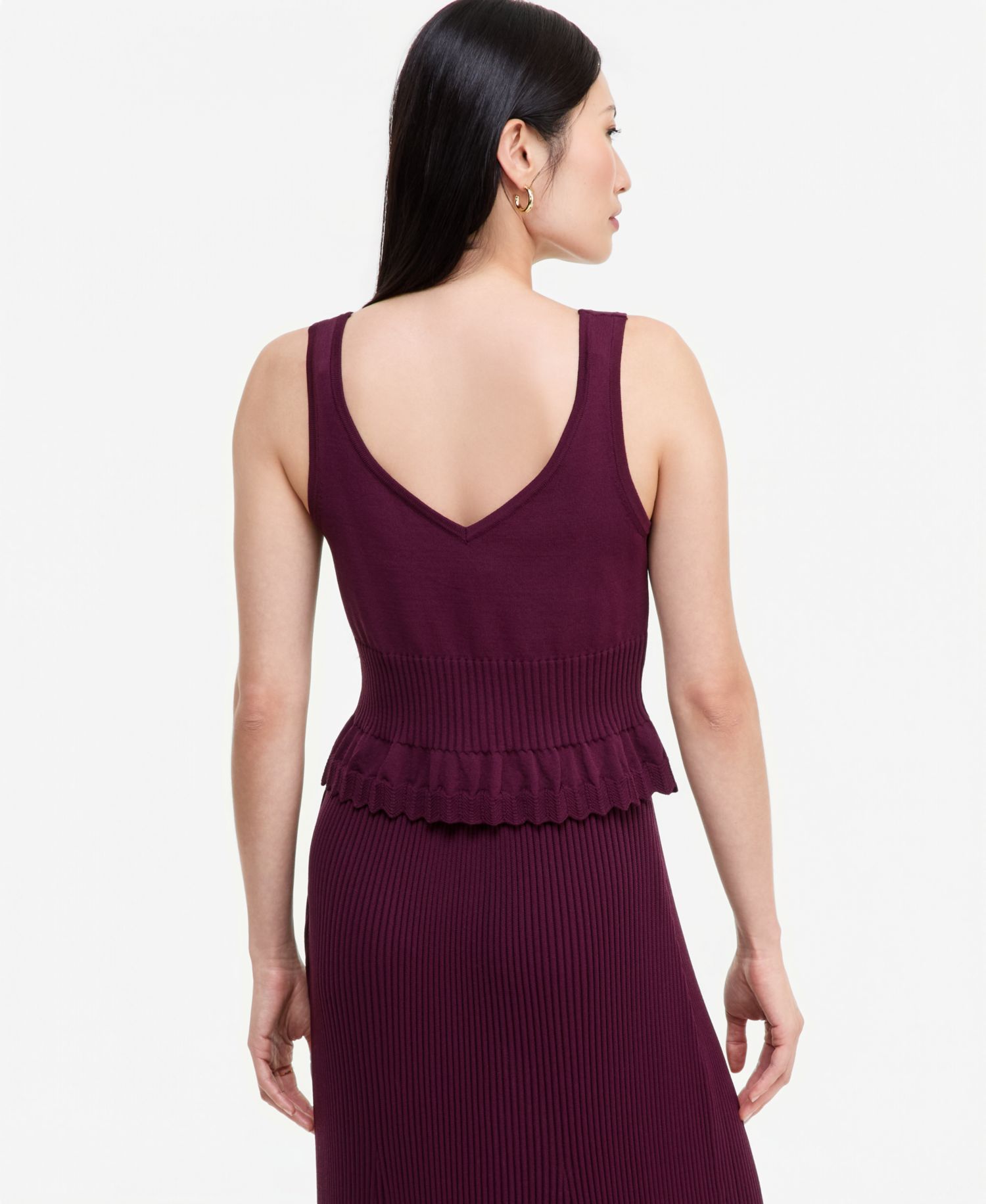 Women's V-Neck Peplum Tank
