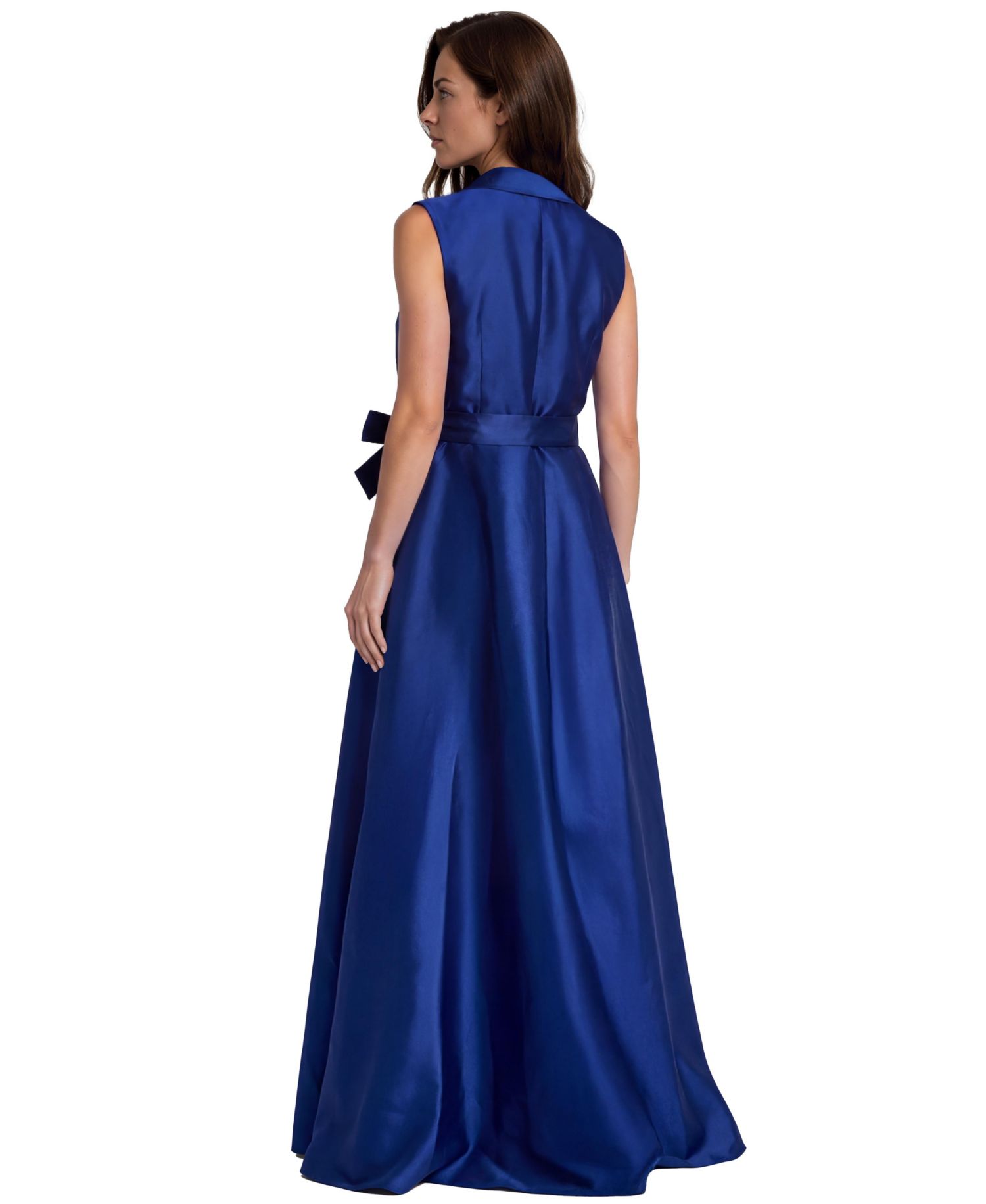 Women's Embellished-Floral Sleeveless Collared Gown