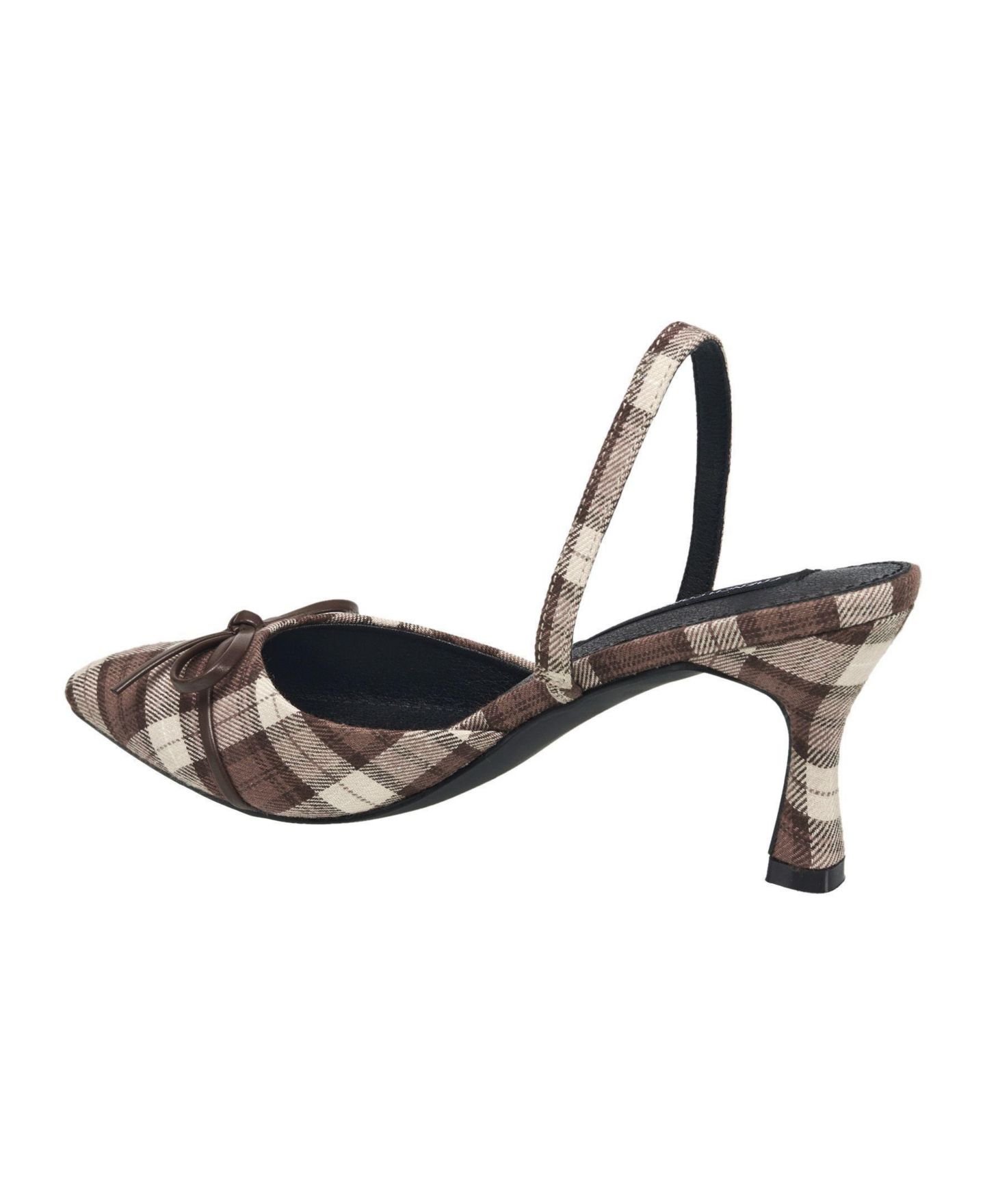 Женские туфли French Connection Bowy Plaid Kitten Heel, цвет: Коричневый разноцветный — фото 3