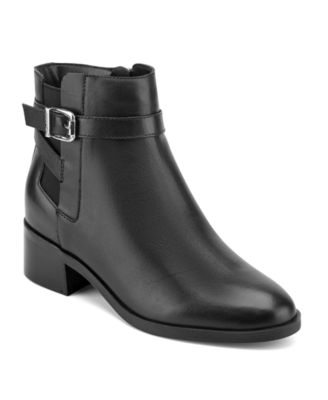 Women's Teegan Leather Side Gore Block Heel Booties