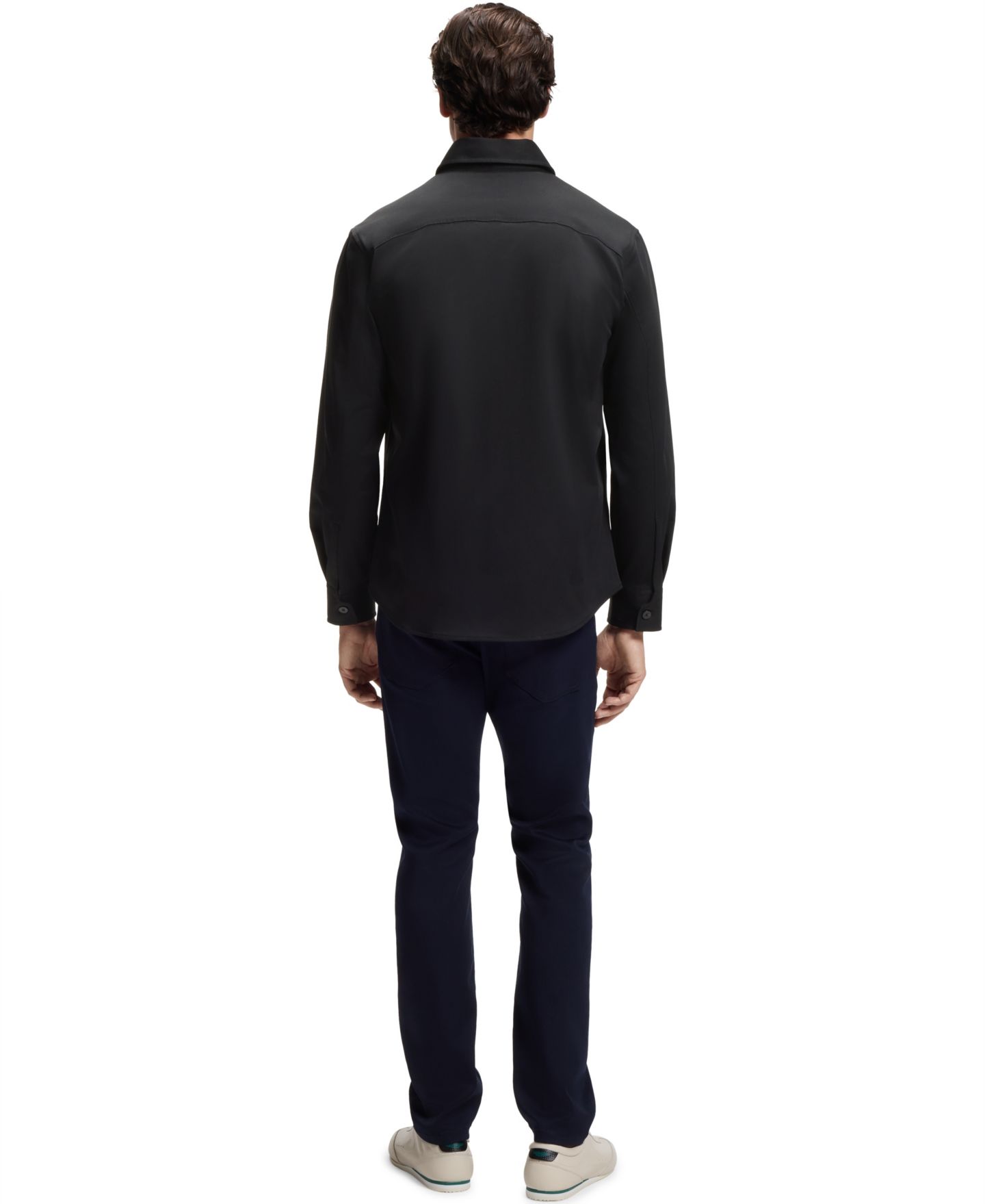 Мужская рубашка Hugo Boss x Aston Martin Cotton-Blend Relaxed-Fit Overshirt, цвет: Чёрный — фото 2