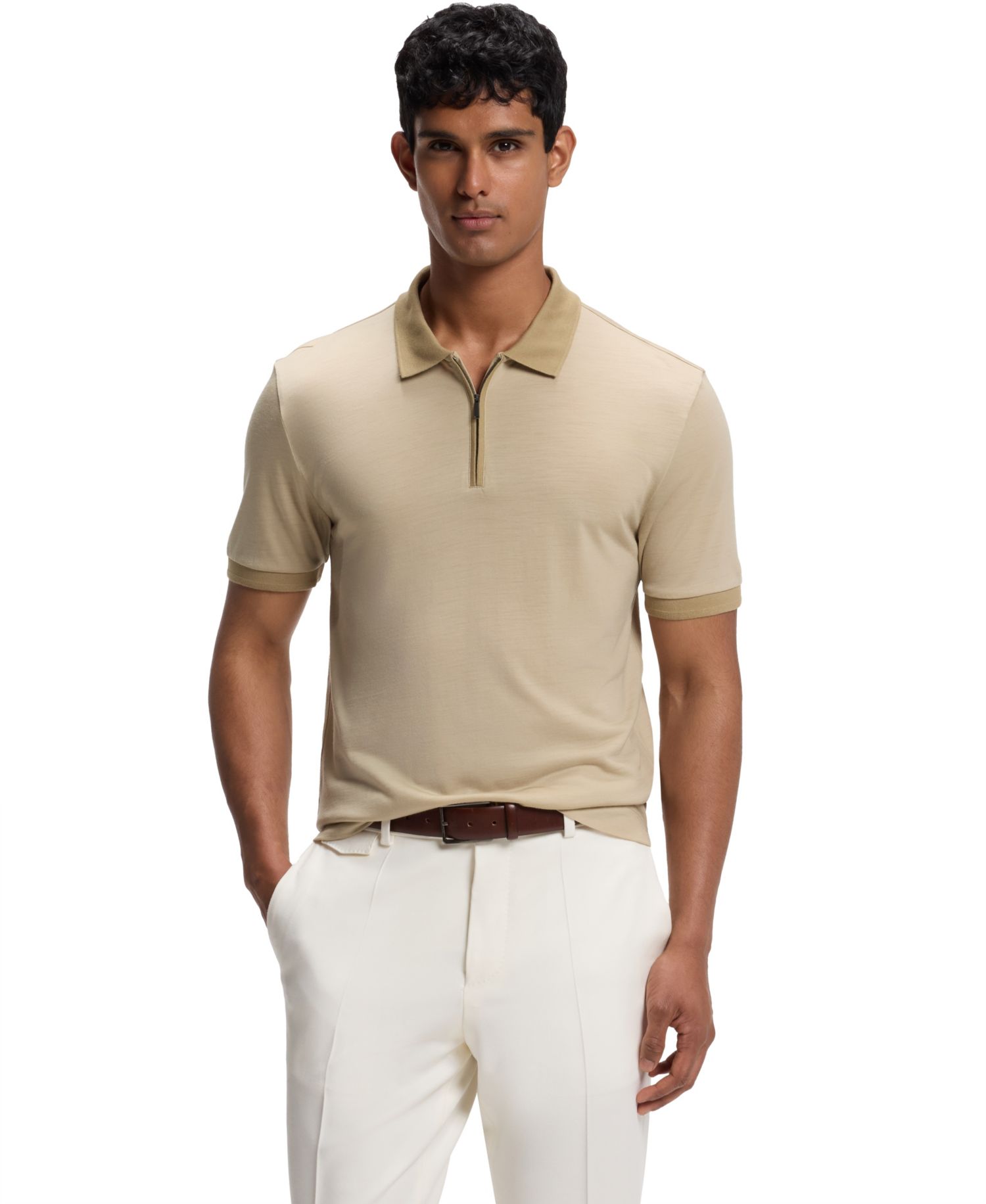 Men's Wool Regular-Fit Polo Shirt