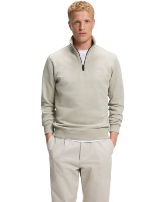 Men's Cotton-Terry Zip-Collar Regular-Fit Sweatshirt