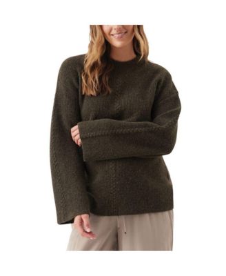 Maternity Starci Cable-Knit Crewneck Pullover Sweater