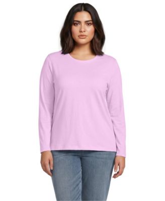 Plus Size Supima Cotton Long Sleeve Crewneck T-Shirt